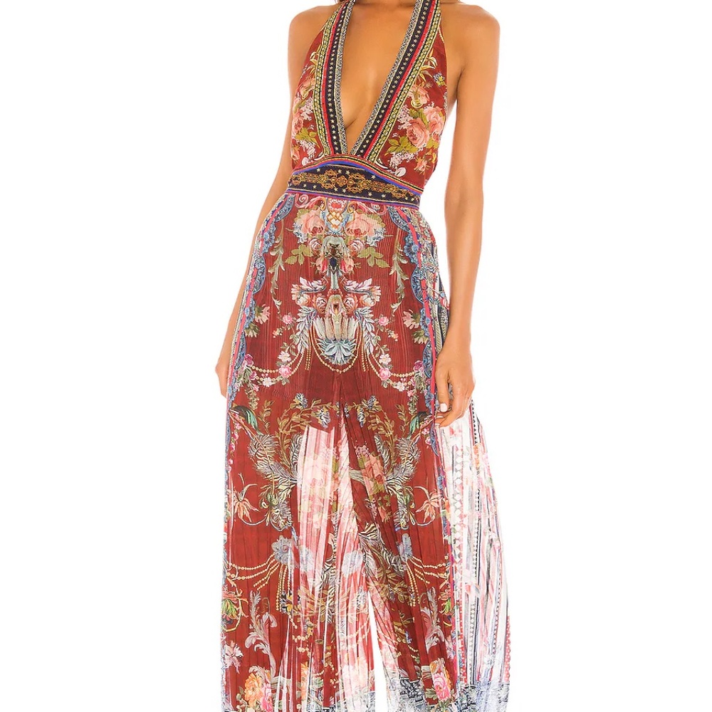 Camilla Tie Neck Halter Jumpsuit - Costume Party AU 10 EUC